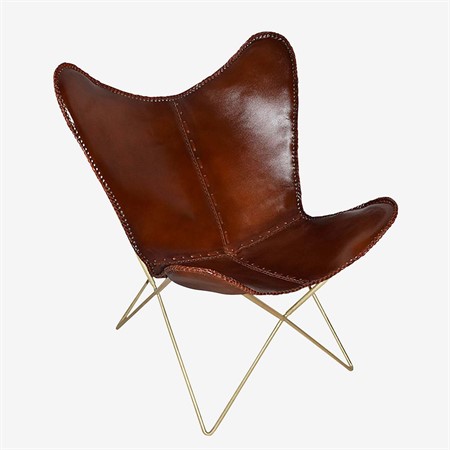 Fåtölj Läder Brun